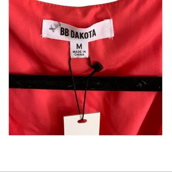 BB DAKOTA Sundowner Hammered Crepe Button Front Shift Dress NWT in Glow (Coral) - Picture 6 of 8